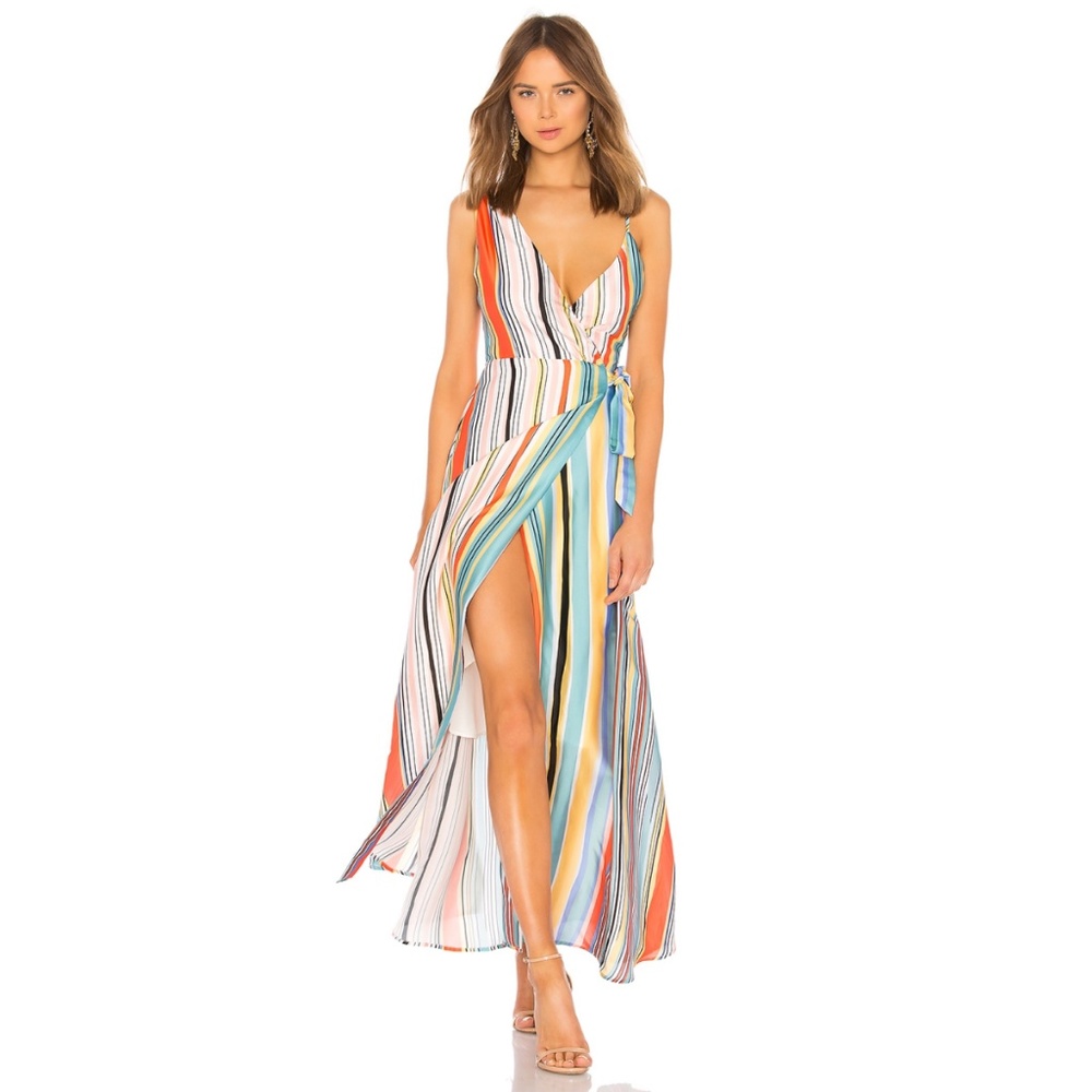 New Lovers + Friends Montague Rainbow Maxi Dress